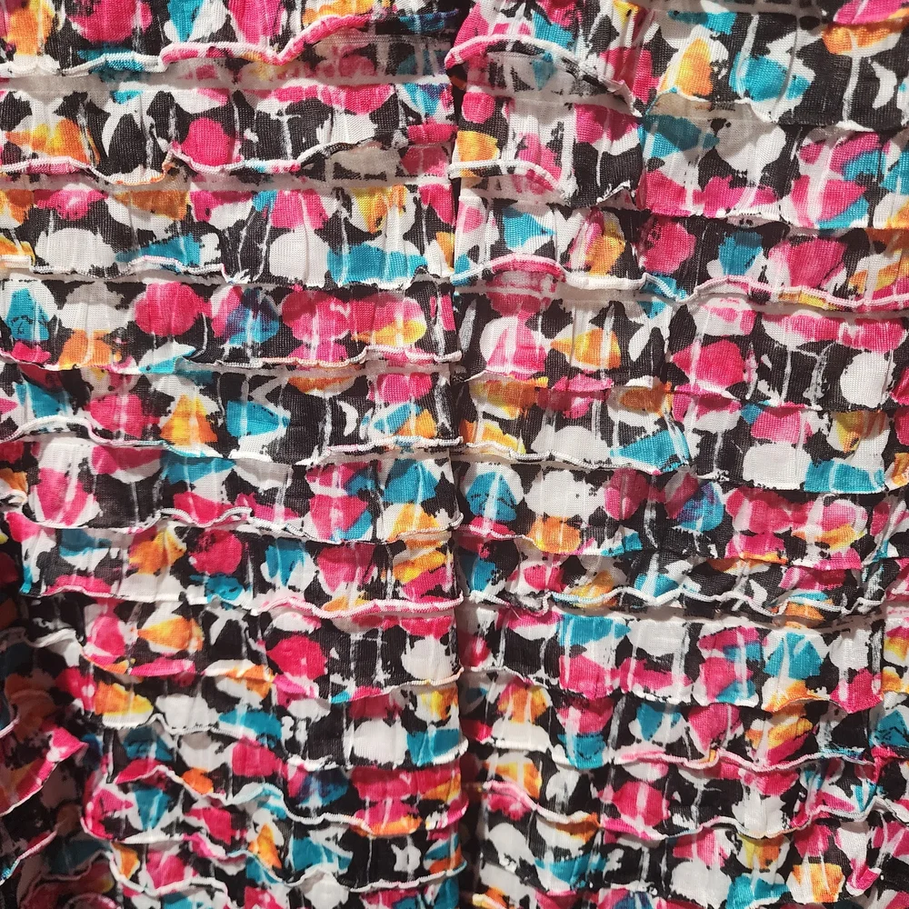 Multicolor Ruffled Cropped Statement Jacket 14/L - Picture 2 of 6